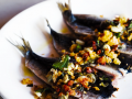 Roasted Sardines with Bread Crumbs, Green Garlic and Mint
