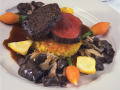 Buffalo Filet on Grilled Risotto Cake