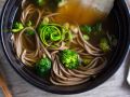 Noodle Bowl With Broccoli and Smoked Trout