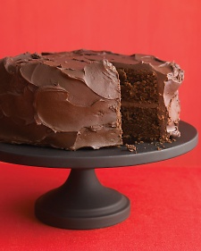 Dark-Chocolate Cake with Ganache Frosting