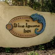 Blue Iguana sign