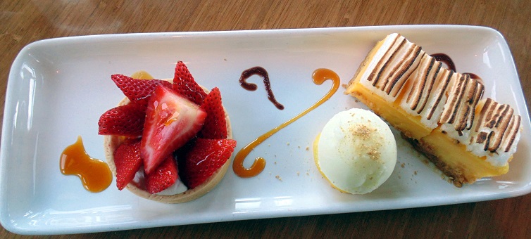 Lemon with Sorbet & Strawberry Dessert