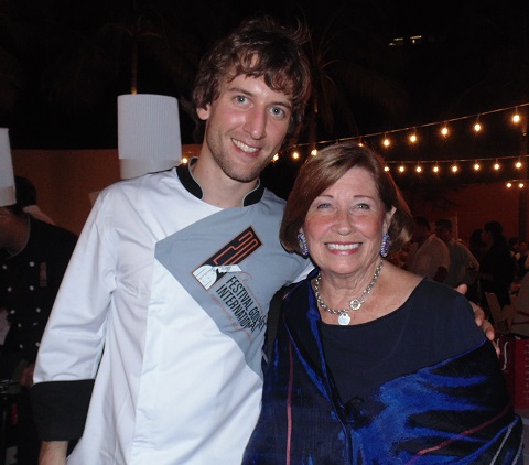 Journalist Bonnie Carroll with Swiss Chef Orlando Maria Hugli