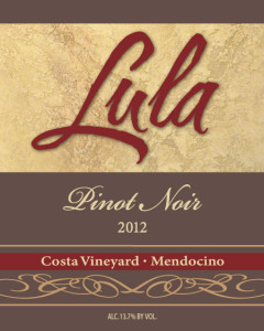 Lula 2012 Costa Pinot Noir (front)